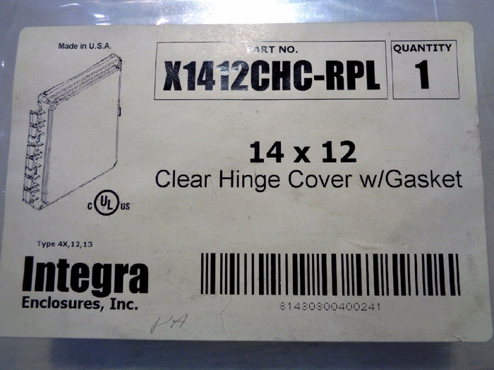 LOT OF (3) INTEGRA ENCLOSURES INC 14 X 12 CLEAR HINGE COVER, PART