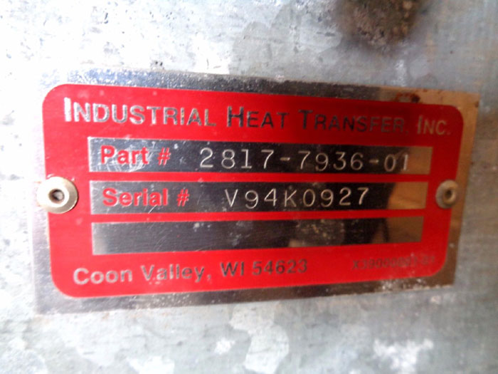 INDUSTRIAL HEAT TRANSFER INC. COOLING CORE #2817-7936-01