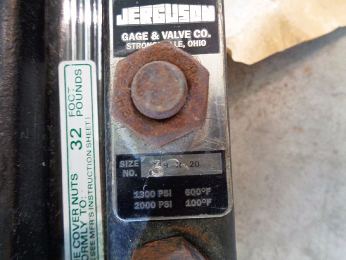 JERGUSON 3-SECTION SIGHT GLASS VALVE 3-9-R-20