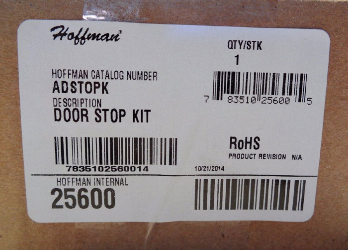 LOT OF (2) HOFFMAN STEEL DOOR STOP KIT, CAT#: ADSTOPK, MODEL#: 25600
