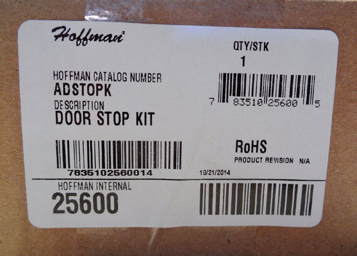 LOT OF (2) HOFFMAN STEEL DOOR STOP KIT, CAT ADSTOPK, MODEL 25600