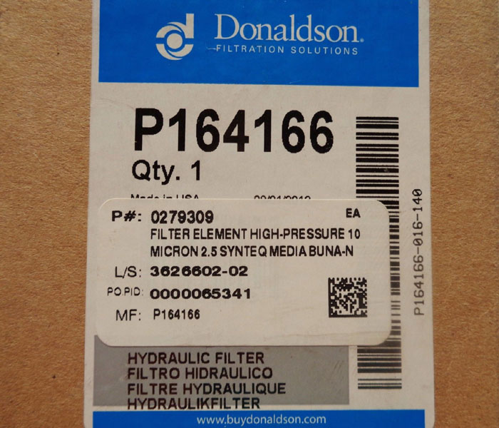 LOT OF (4) DONALDSON HYDRAULIC FILTERS #P164166, #P167590, #P176566, #P560584