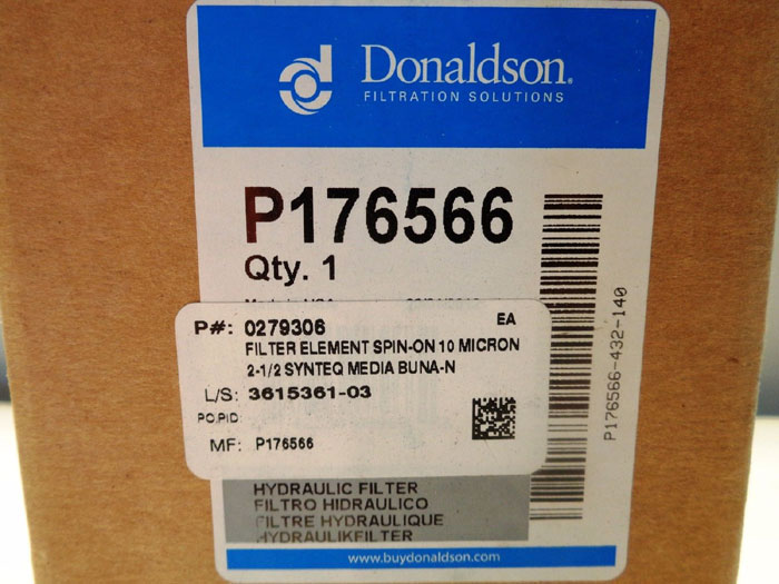 LOT OF (4) DONALDSON HYDRAULIC FILTERS #P164166, #P167590, #P176566, #P560584