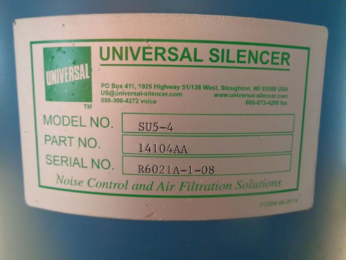 UNIVERSAL SILENCER 4" O.D., MODEL#: SU5-4, PART#: 14104AA