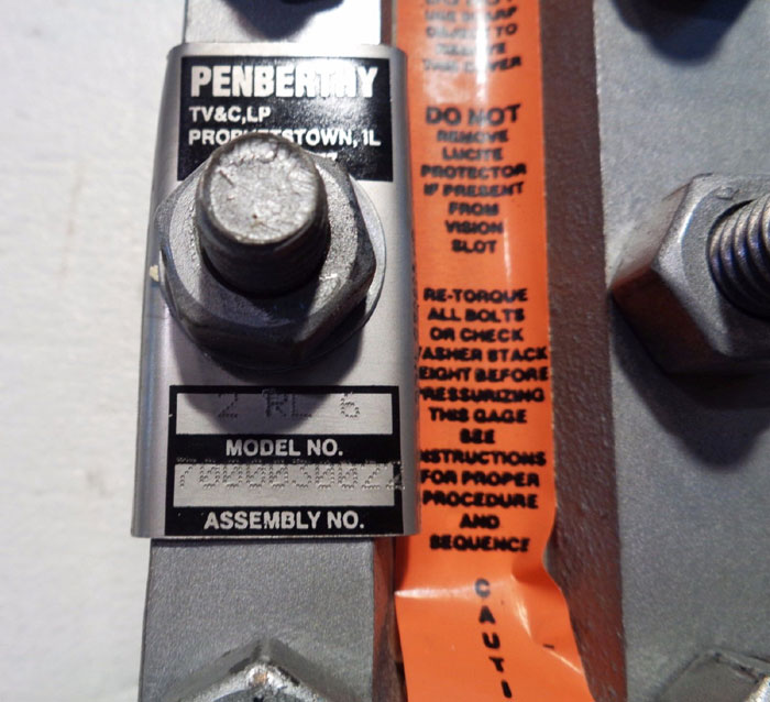 PENBERTHY 2-SECTION LIQUID LEVEL SIGHT GLASS GAUGE 2RL6