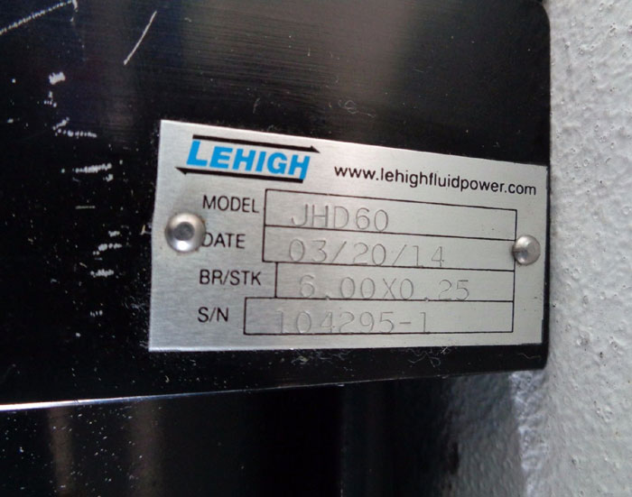 LEHIGH PNEUMATIC CYLINDER, MODEL#: JHD60