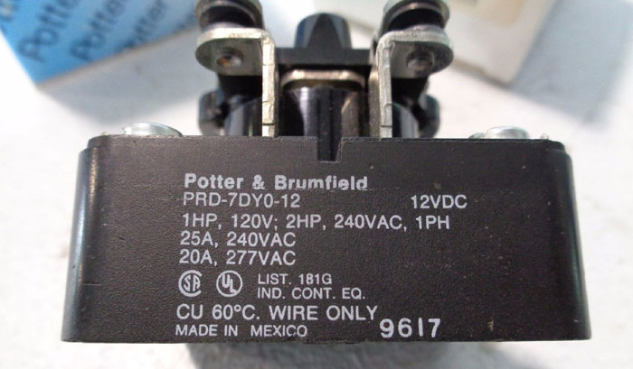 LOT OF (6) POTTER & BRUMFIELD POWER RELAY, PRD-7DY0-12 & PR-80032