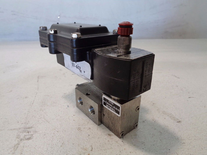 MIDLAND PNEUMATIC 3-WAY VALVE #2323M23-E2053QD W/ ASCO SOLENOID JBEF8003G300