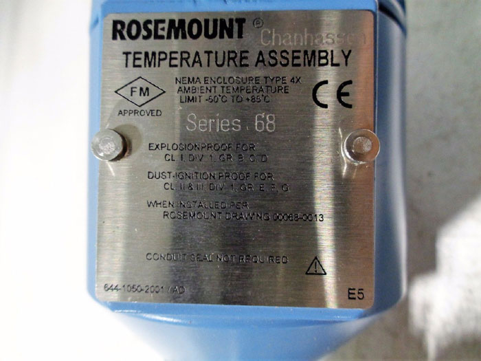 ROSEMOUNT 1" 150# SERIES 68 RTD TEMPERATURE ASSEMBLY 0068D21N00A095F60E5X8Q4Q8