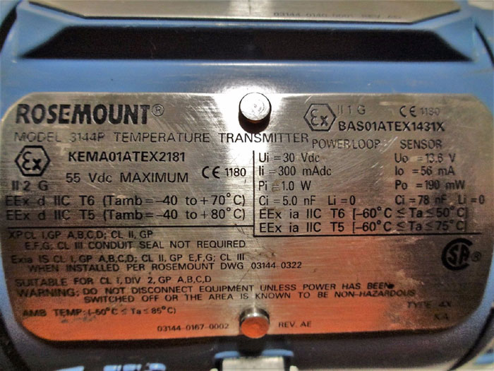 ROSEMOUNT 3144P SMART FAMILY TEMPERATURE TRANSMITTER 3144PD1A2KAB5Q4T1