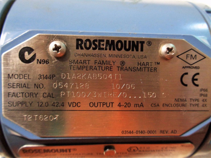 ROSEMOUNT 3144P SMART FAMILY TEMPERATURE TRANSMITTER 3144PD1A2KAB5Q4T1