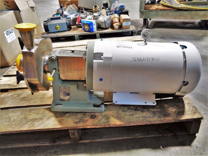 FRISTAM SANITARY CENTRIFUGAL PUMP FP742 190 W/ BALDOR WASHDOWN DUTY MOTOR 15 HP