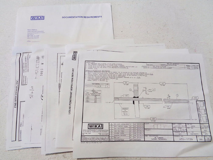 WIKA ALL TEMP THERMOWELL 2" 150# 304SS TYPE K FLANGED TAPERED TC10/TCW10