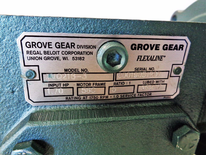 GROVE GEAR FLEXALINE GEAR REDUCER TMQ218-3