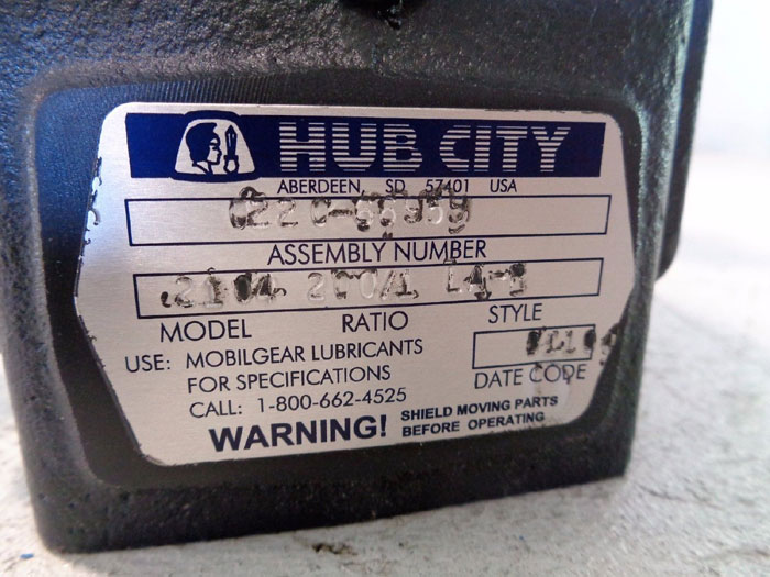 HUB CITY 2104 WORM GEAR SPEED REDUCER 022C-66955