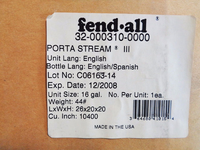 FENDALL PORTA STREAM III 15-MINUTE HEATED EMERGENCY EYEWASH STATION 310-00