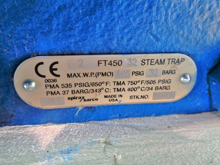 SPIRAX SARCO 2" STEAM TRAP FT450 32