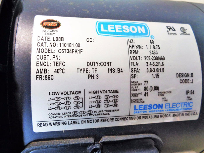 SERFILCO SERIES M 1-1/2" X 1" MAGNETIC COUPLED PUMP P-51-6331 F W/ LEESON MOTOR