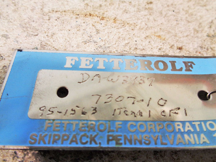 FETTEROLF 3/4" X 1/2" ROD-SEAL SAMPLING INJECTOR VALVE 8115