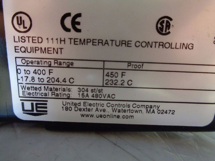 UNITED ELECTRIC INDICATING TEMPERATURE CONTROLLER 800-7BS