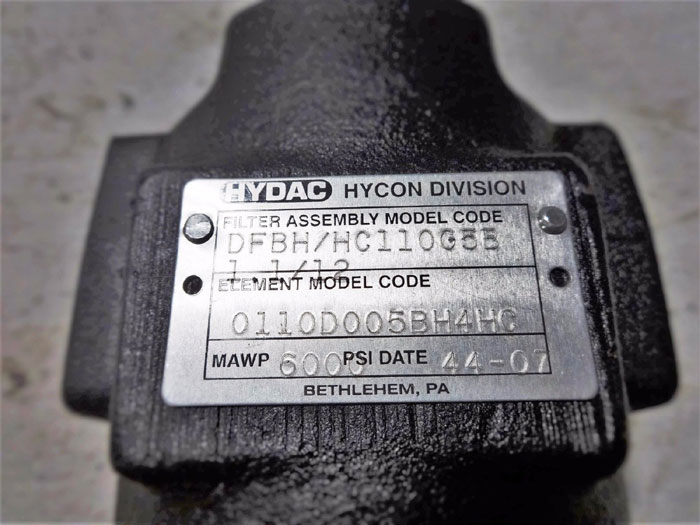 HYDAC HYDRAULIC FILTER ASSEMBLY DFBH/HC110G5B1.1/12