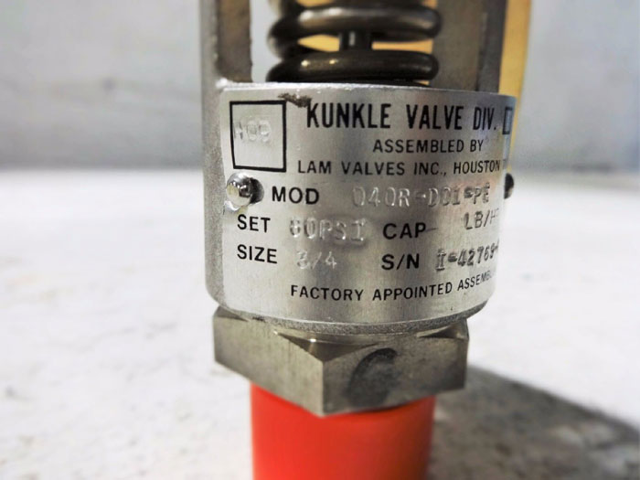 KUNKLE STAINLESS STEEL PRESSURE RELIEF VALVE 040R-D01-PE