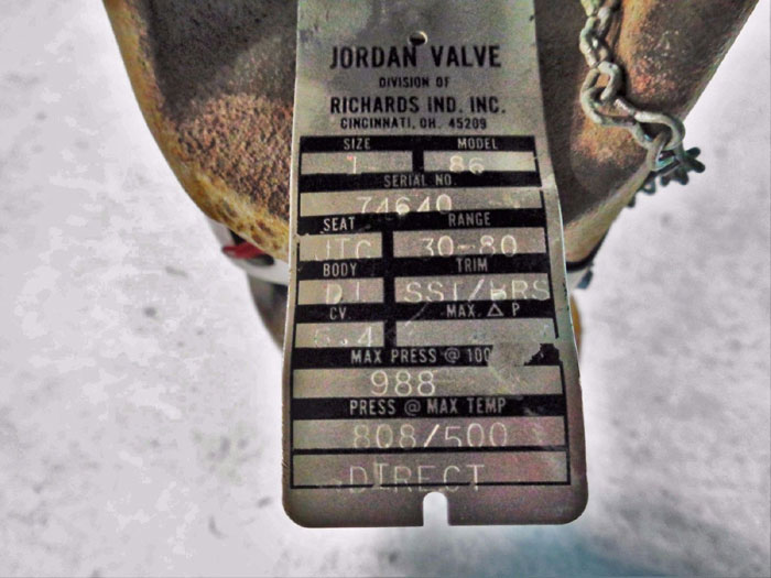 JORDAN VALVE MODEL 86 TEMPERATURE REGULATOR  3/4" OR 1"