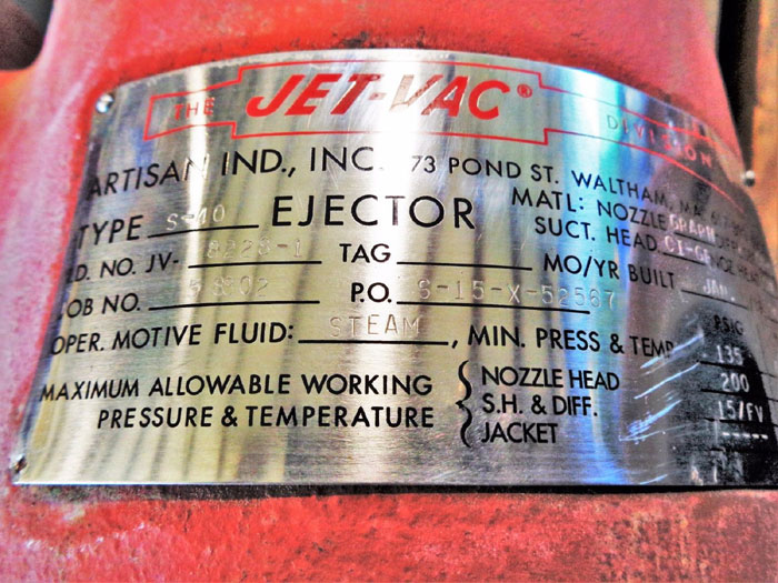 JET-VAC TYPE S-40 STEAM JET EJECTOR 4"