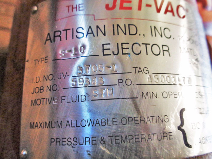 JET-VAC TYPE S-10 STEAM JET EJECTOR 1-1/2"