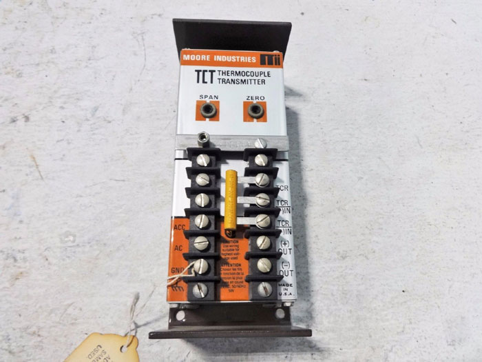 MOORE INDUSTRIES THERMOCOUPLE TRANSMITTER TCT/J20-50MVFS/4-20MA/117AC STD