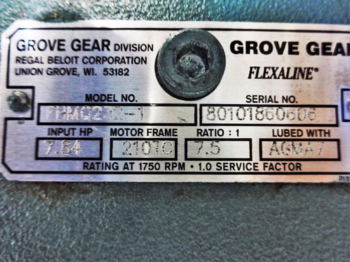 GROVE GEAR FLEXALINE GEAR REDUCER FHMQ232-1