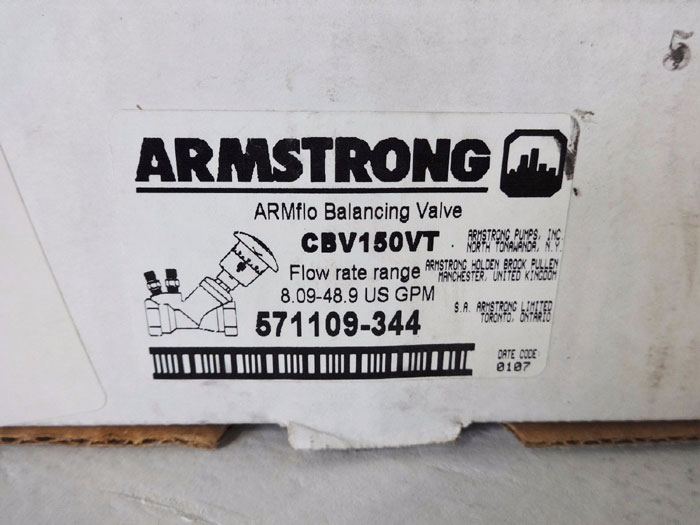 ARMSTRONG 1-1/2" ARMFLO VENTURI CIRCUIT BALANCING VALVE CBV150VT 571109-344