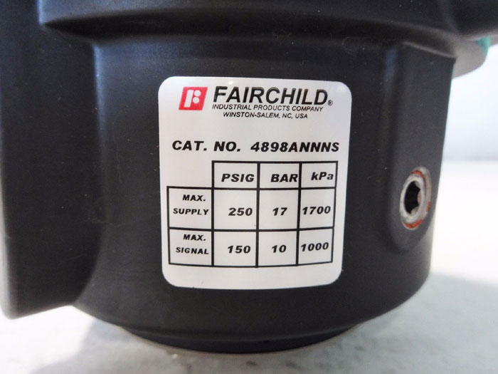 FAIRCHILD PNEUMATIC VOLUME BOOSTER RELAY 4898ANNNS