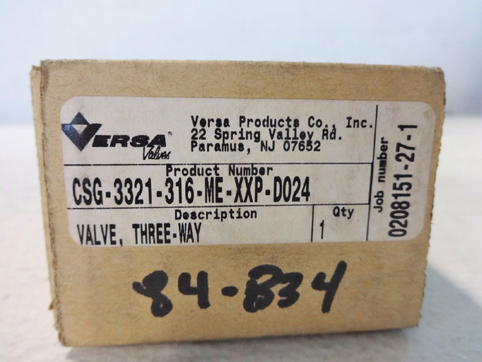 VERSA 3-WAY 316 STAINLESS STEEL AIR VALVE CSG-3321-316-ME-XXP-D024