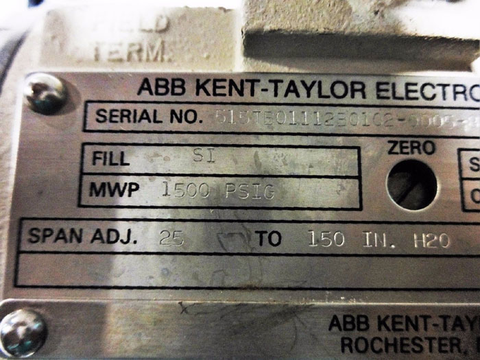 ABB KENT TAYLOR ELECTRONIC TRANSMITTER W/ DIAPHRAGMS 515TB01112B0102-0005-81905