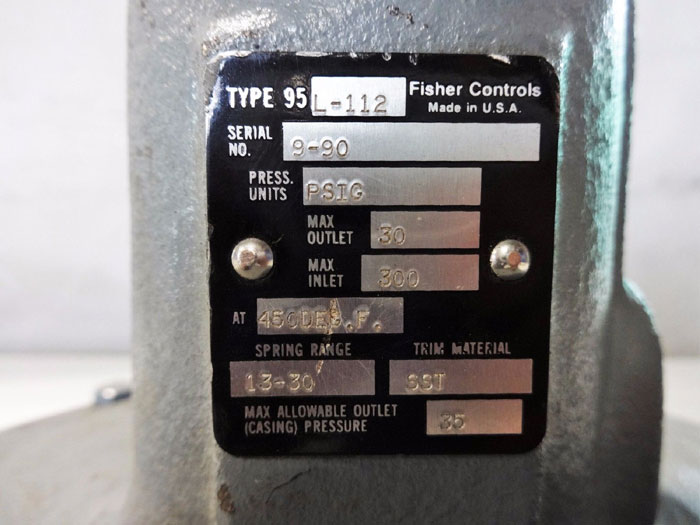 FISHER PRESSURE REDUCING REGULATOR TYPE 95L-112