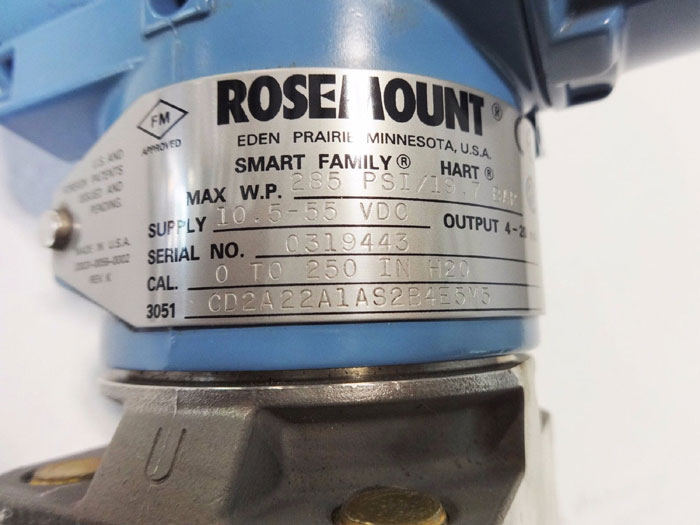 ROSEMOUNT DIFFERENTIAL PRESSURE TRANSMITTER 3051CD2A22A1AS2B4E5M5