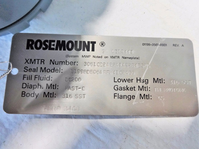 ROSEMOUNT DIFFERENTIAL PRESSURE TRANSMITTER 3051CD2A22A1AS2B4E5M5