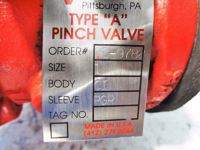 RED VALVE 1" PINCH VALVE TYPE A