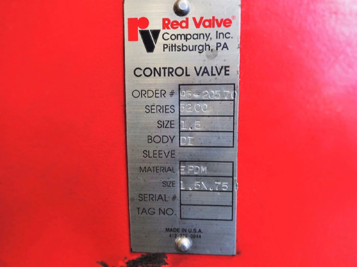 RED VALVE 1.5" CONTROL PINCH VALVE WITH ELECTRO-PNEUMATIC POSITIONER SERIES 5200