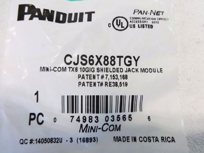 LOT OF (30) PANDUIT MINI-COM Tx6 JACK MODULES CJS6X88GY & CJ688TGBU