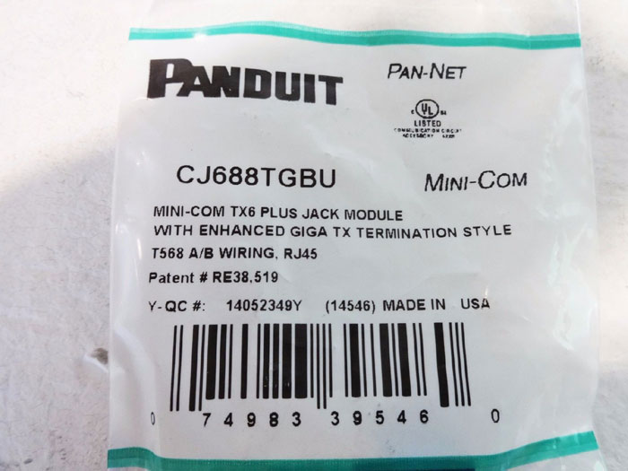 LOT OF (30) PANDUIT MINI-COM Tx6 JACK MODULES CJS6X88GY & CJ688TGBU