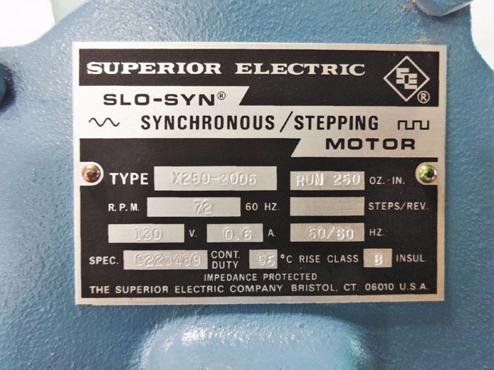 FMI LAB PUMP QSYX W/ SUPERIOR ELECTRIC SYNCHRONOUS STEPPING MOTOR X250-2005