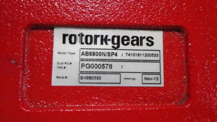 ROTORK QUARTER TURN MANUAL GEARBOX w/ REDUCER AB6800N/SP4