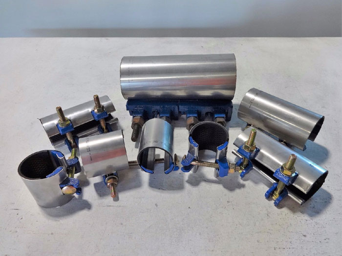 LOT OF 8 SMITH-BLAIR 3", 6" & 10" REDI REPAIR CLAMPS 245 & 225 SERIES