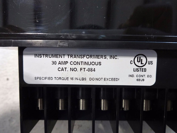 GE INSTRUMENT TRANSFORMERS INC. TEST SWITCH  FT-084