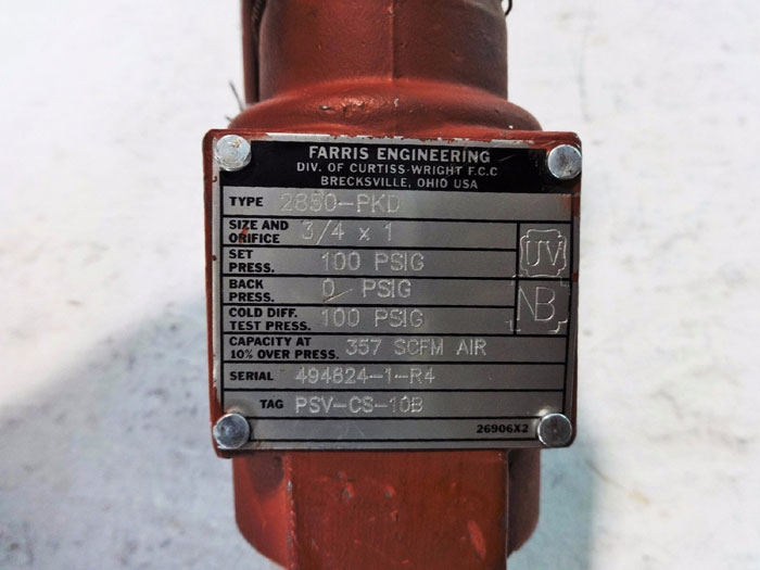 FARRIS ENGINEERING 3/4" x 1" RELIEF VALVE 2850-PKD