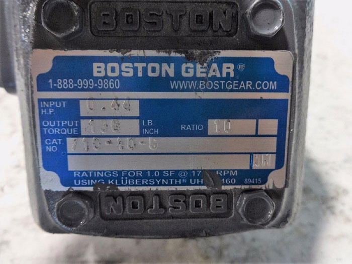 BOSTON GEAR RIGHT ANGLE GEAR SPEED REDUCER 710-10-G