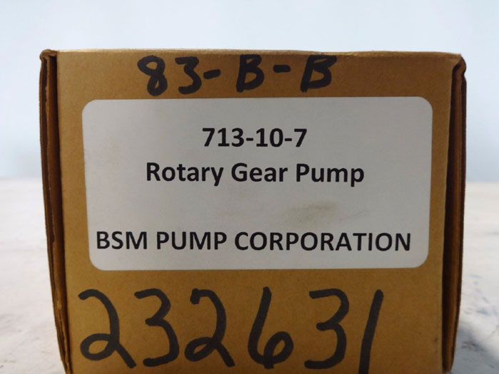 BSM PUMP CORP. ROTARY GEAR PUMP 713-10-7