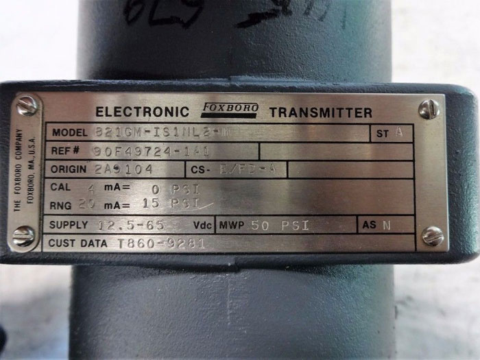 FOXBORO ELECTRONIC TRANSMITTER 821GM-IS1NL2-M